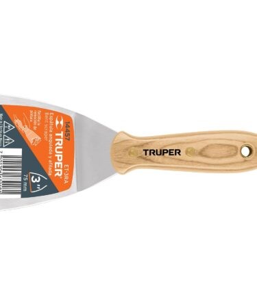 Espátula afilada y angulada 3″ con mango de madera, Truper Codigo:14457