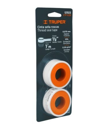 Blíster con 2 cintas sella roscas 1/2″ x 7 m, uso general