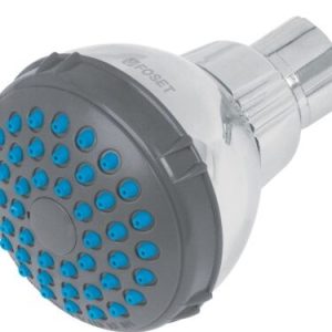 Regadera redonda de ABS 2-1/2″ gris-cromo sin brazo, Foset cod: 49412