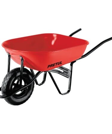 Carretilla 5.5 ft3 roja Neumática, bastidor tubular, Pretul Codigo:20627